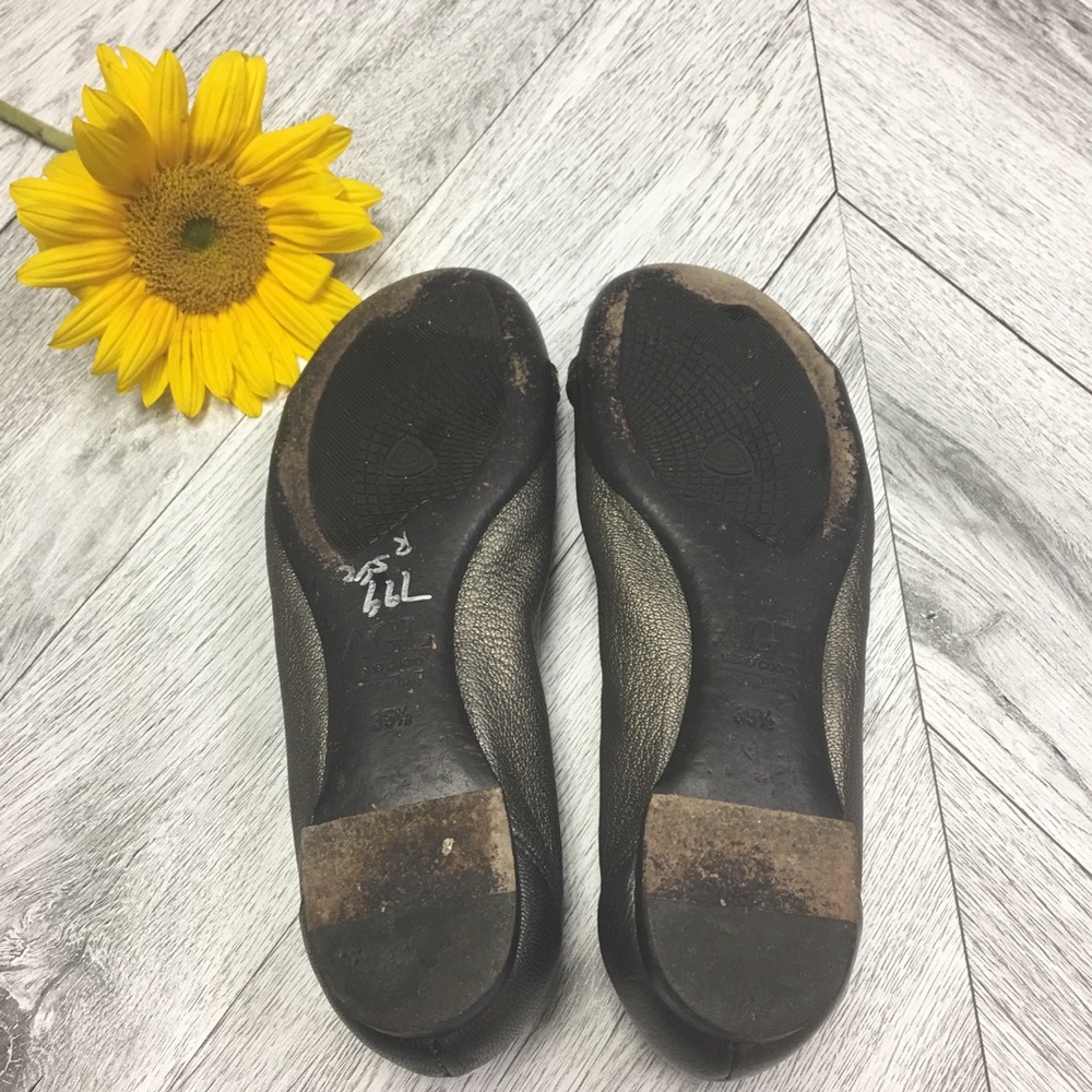 AGL | Black Pewter Cap Toe Buckle Ballet Flats 5.5 - Picture 4 of 6